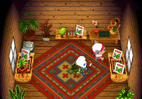 A player buying a bag of red tulip seeds from Joan in the flower shop